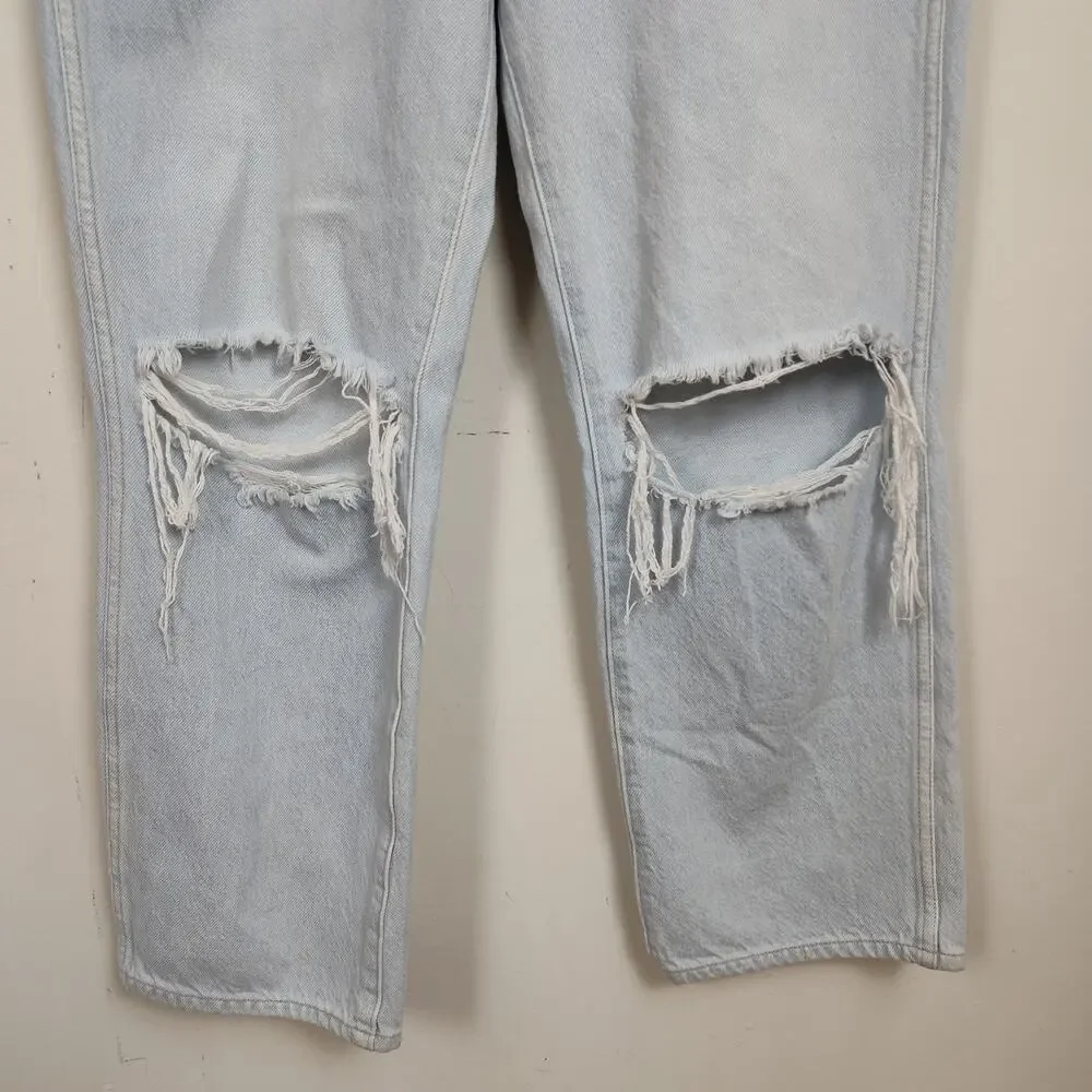WRANGLER DISTRESSED HIGH WAISTED JEANS LITA WOMEN SIZE 10 BUTTONFLY  LIGHT WASH - Picture 7 of 17
